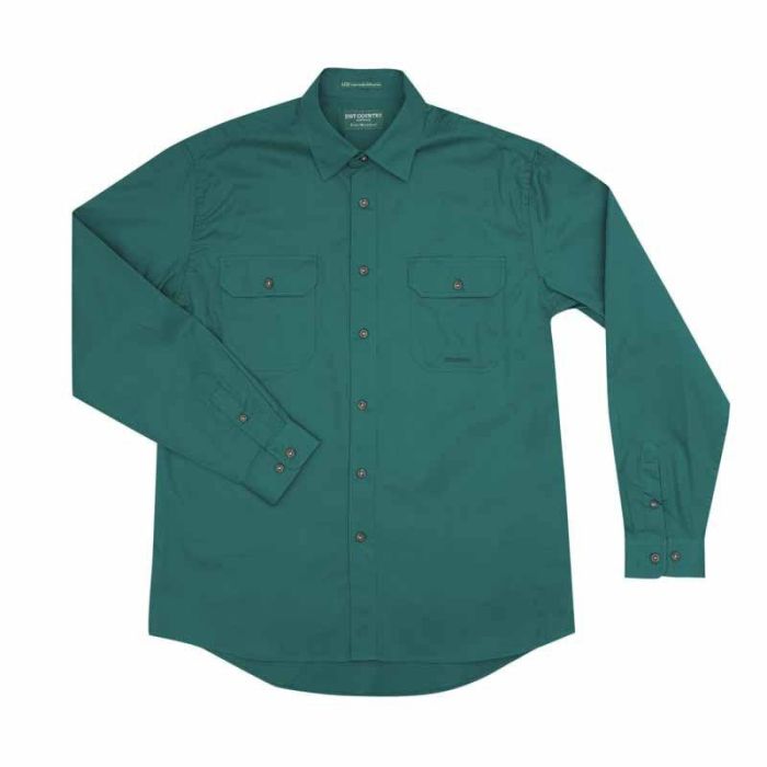 JC Evan Work Shirt - Full Button - Dark Green