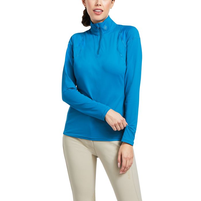 Ariat Ladies Auburn 1/4 Zip Baselayer - Saxony Blue