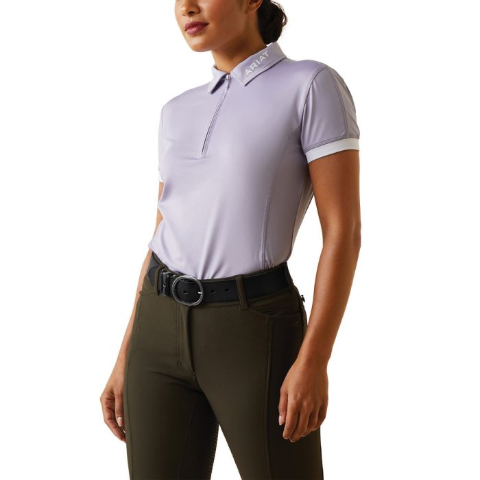 Ariat Ladies Bandera 1/4 Zip Polo - Heirloom Lilac -  Sz L Only