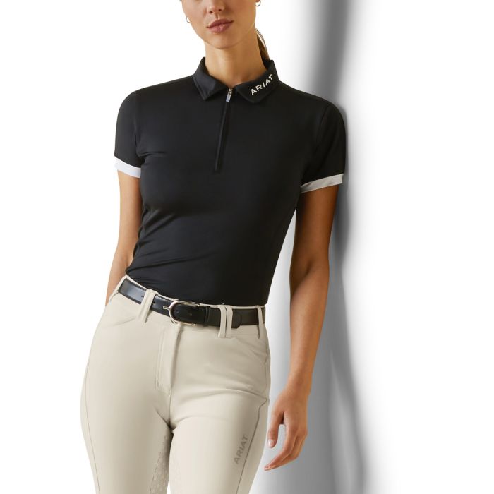 Ariat Ladies Bandera 1/4 Zip Polo - Black