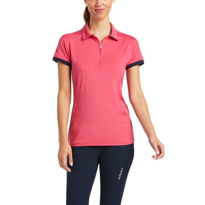 Ariat Ladies Bandera 1/4 Zip Polo - Party Punch