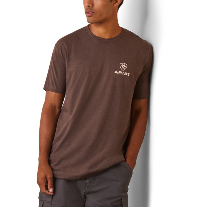 Ariat Mens Corps Tee - Brown Heather - Sz XXL Only
