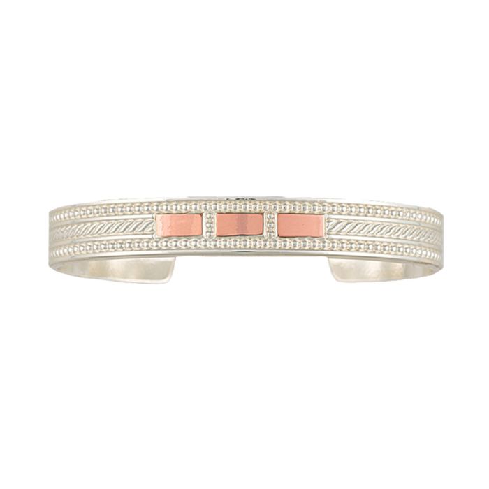 Montana - Crosscut Threaded Ribbon Cuff Bracelet