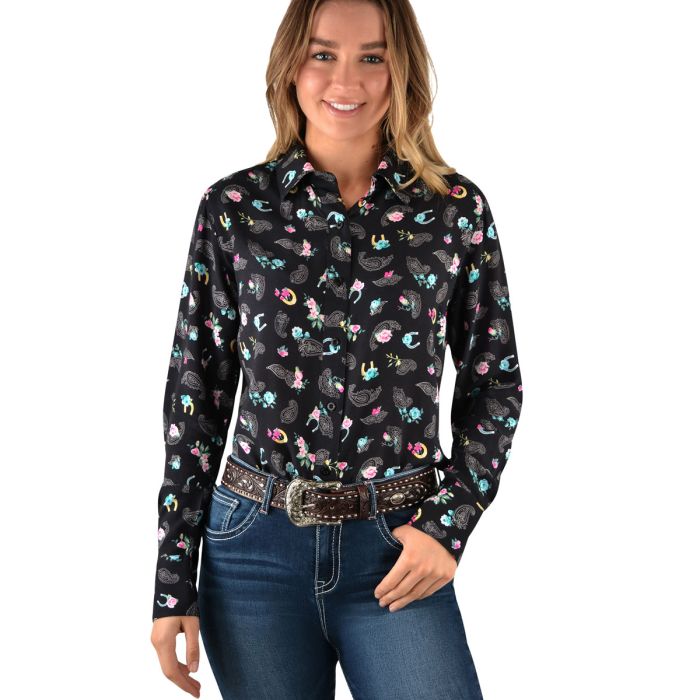 Pure Western Ladies Ellie Print L/S Shirt - Sz 10 Only