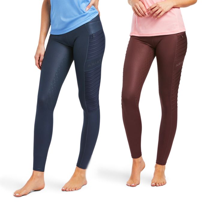 Ariat Womens EOS MOTO Full Seat Riding Tight - Blue Nights or Deep Mahogany hide Emboss