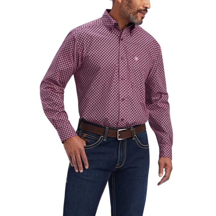 Ariat Men's Finegan Long Sleeve Classic Fit Print Shirt