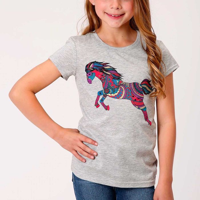 Roper Girls Five Star Collection Tee - Grey