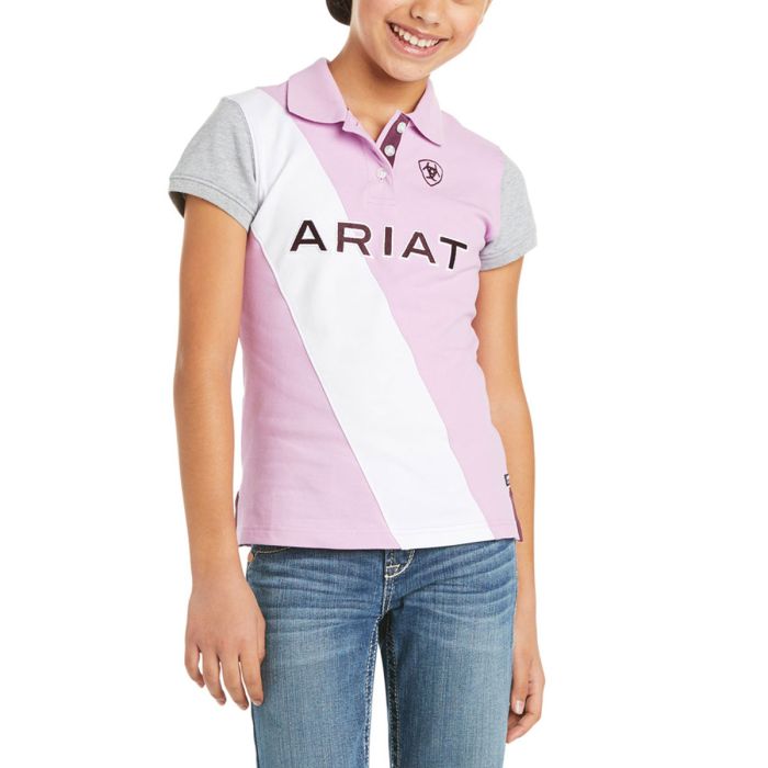 Ariat Girls Taryn Polo Shirt - Violet Tulle