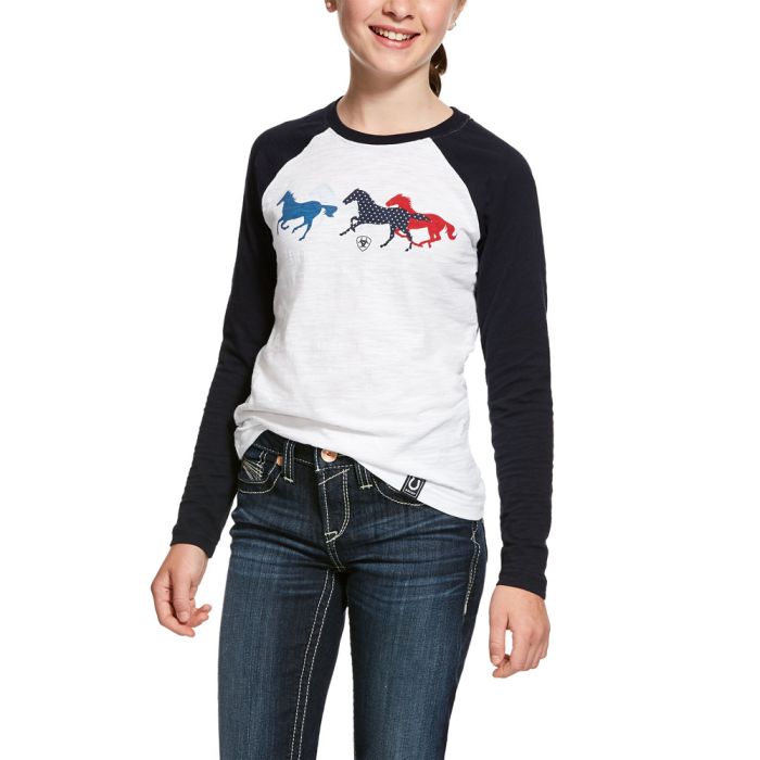 Ariat Girls Running Horse L/S T Shirt