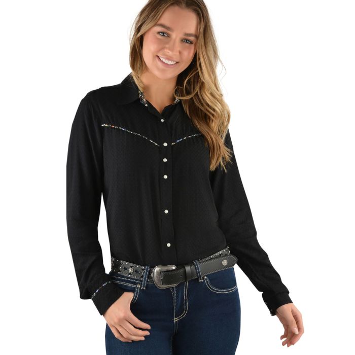Wrangler Womens Hana Western Long Sleeve Shirt