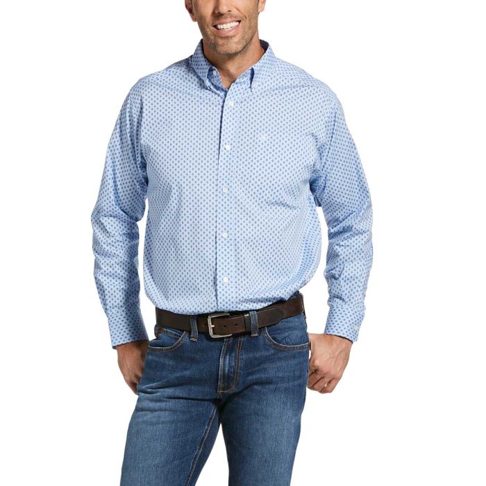Ariat Men's Jeanwood Stretch Classic Fit Shirt - Oxford Blue