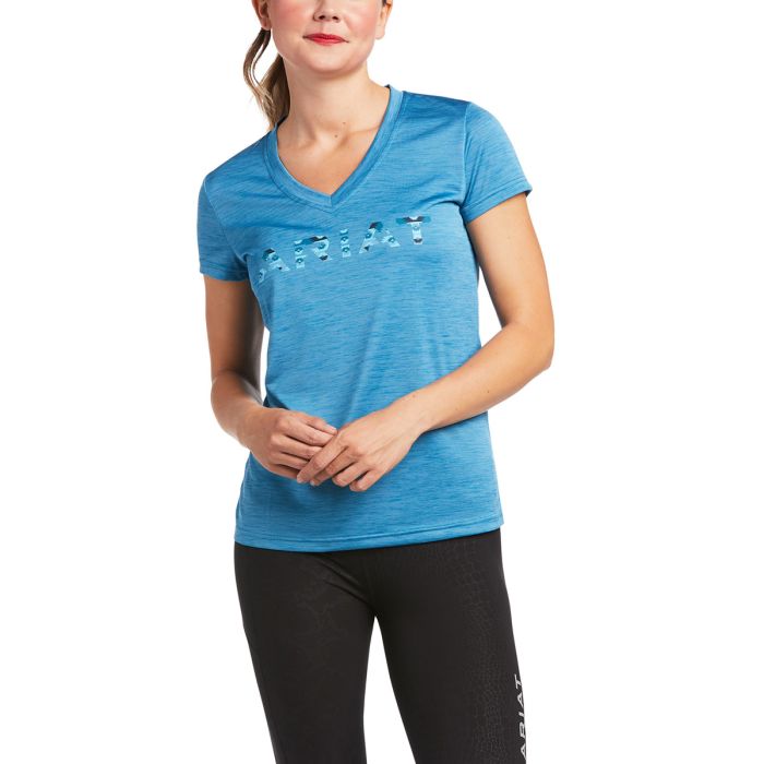 Ariat Ladies Laguna Logo Top - Saxony Blue - Sz XS & XXL Only