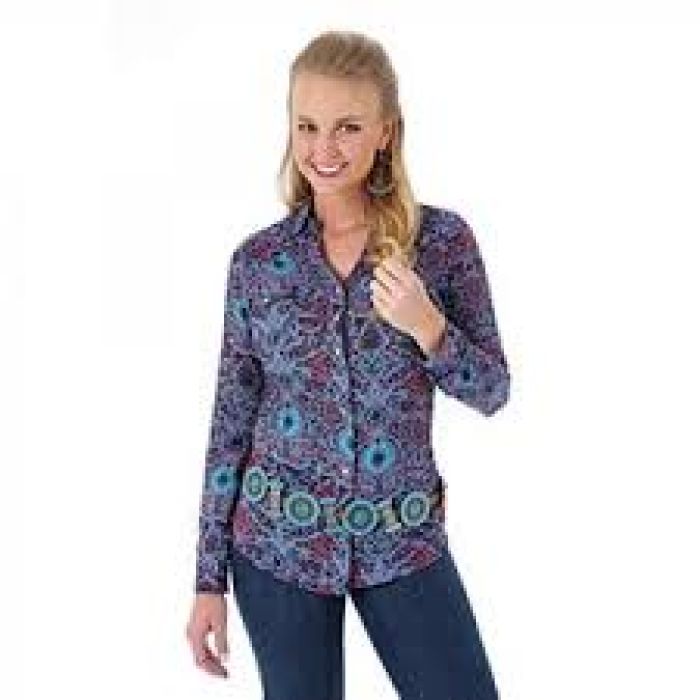 Ladies Casual Clothing - Wrangler Rock 47 Women's Paisley Shirt