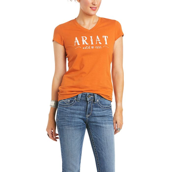 Ariat Ladies Real Logo Tee - Autumnal