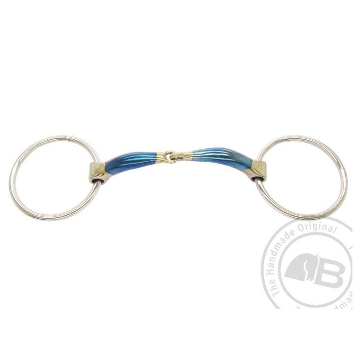 Bomber Bits Loose Ring Snaffle Curve Mouth - Single Joint - 14.5cm