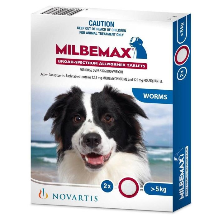 Milbemax Dog Allwormer 5-25KG 2Tablets