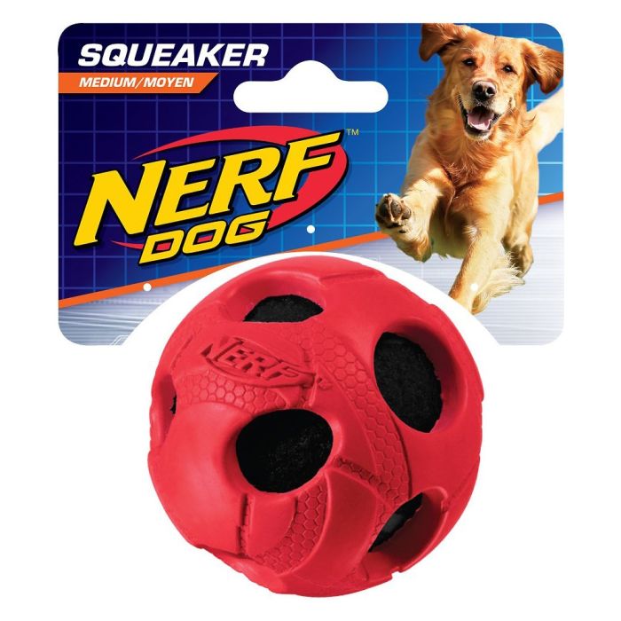 Nerf Dog Squeaker Tennis Ball - Red Large