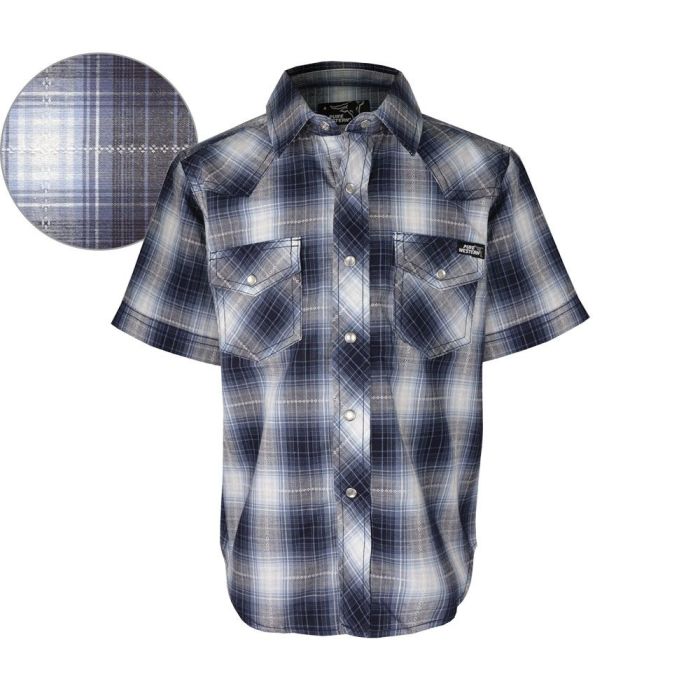 Pure Western Boys Kai Check S/Sleeve Shirt