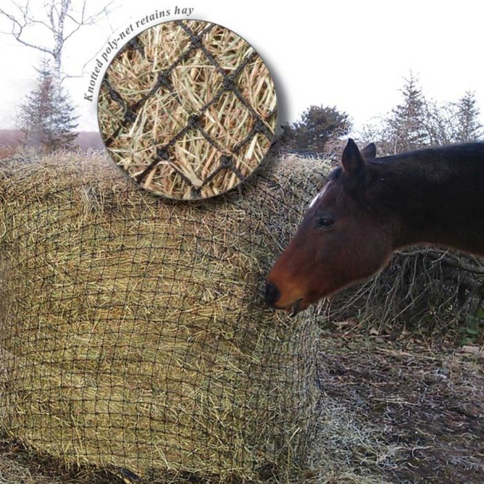 Showmaster Round Bale Poly Slow feed Hay Net 4' * 4"