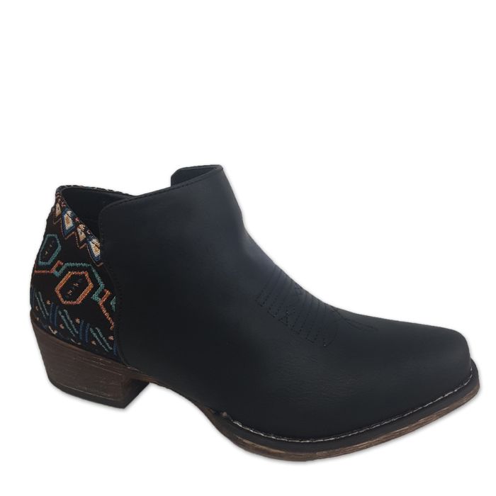 Ladies Casual Shoes - Roper Womens Sedona Fashion Ankle Boot - Black