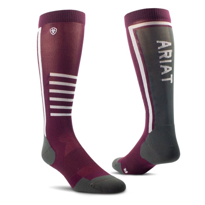 AriatTek Slimline Performance Socks - Mulberry / Ebony