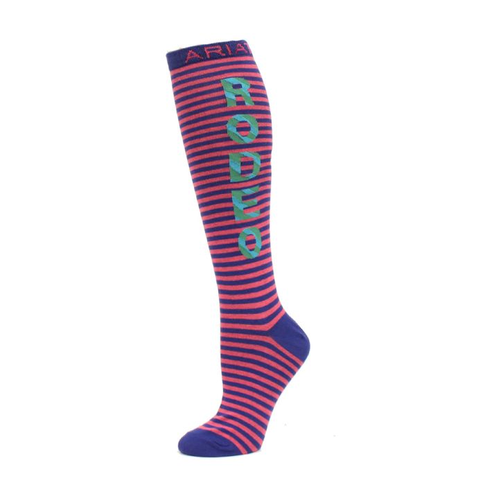 Ariat Socks - Over the Calf - Pink-Blue