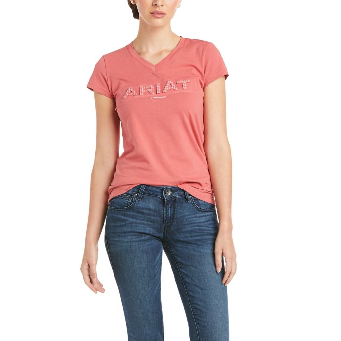 Ariat Ladies 3D logo Tee -  Amaranth - Sz L & XL Only