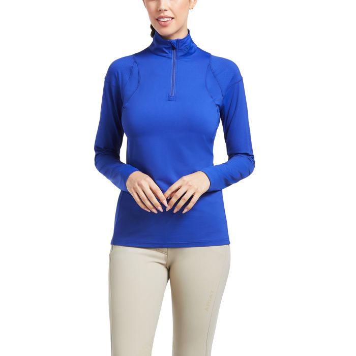 Ariat Ladies Auburn 1/4 Zip Baselayer -  Mazarine Blue - Sz L Only