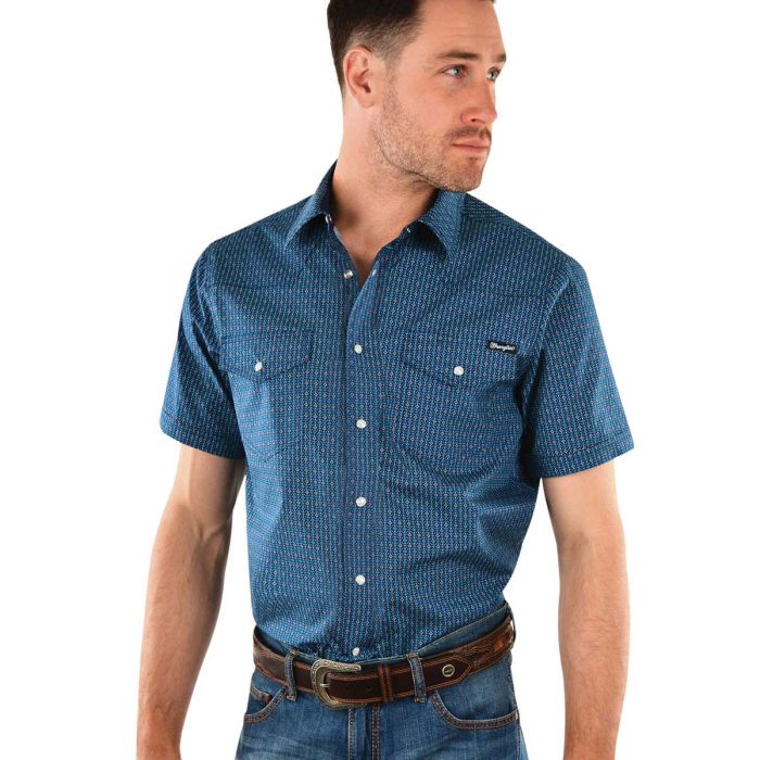 Wrangler Mens Barlow Short Sleeve Shirt - Sz M, XL & XXL Only