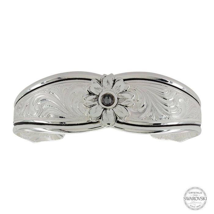 Montana Bracelet - Antiqued Evening Star Flower Cuff Bracelet 