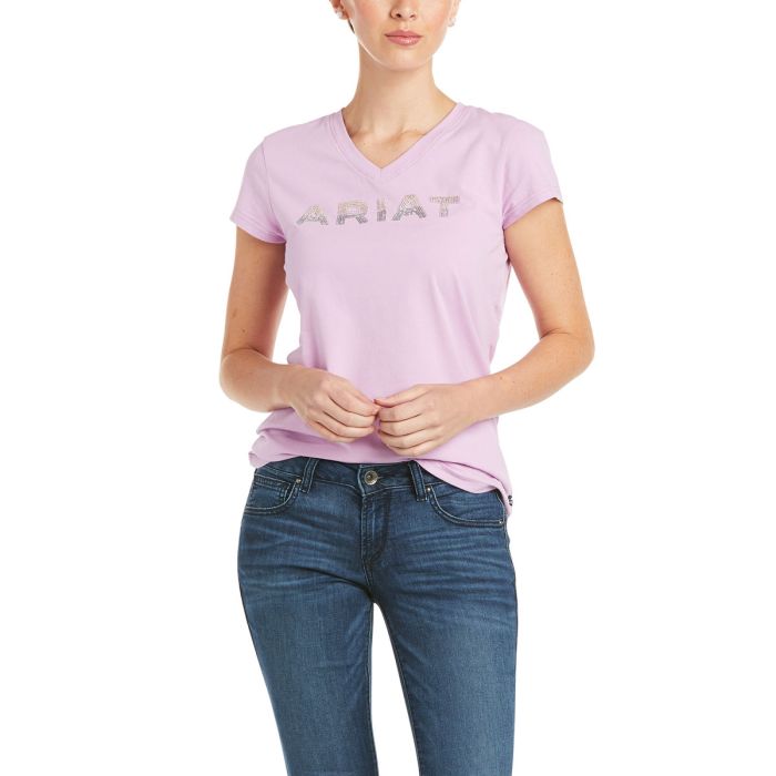 Ariat Bling Logo T-Shirt - Violet Tulle