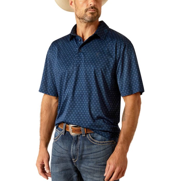 Ariat Mens Charger 2.0 Polo - Dress Blues