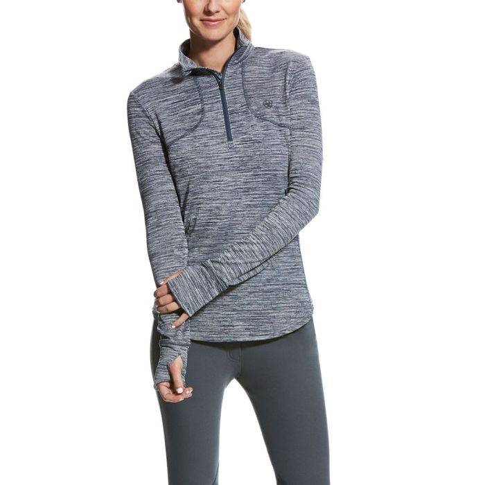 Ariat Ladies Gridwork 1/4 Zip - Deep Tide