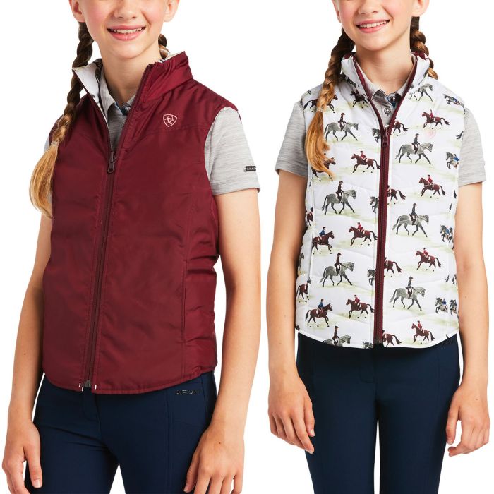 Ariat Girl  Bella Reversible Insulated Vest - Good Show/Zinfandel -  Sz Large Only