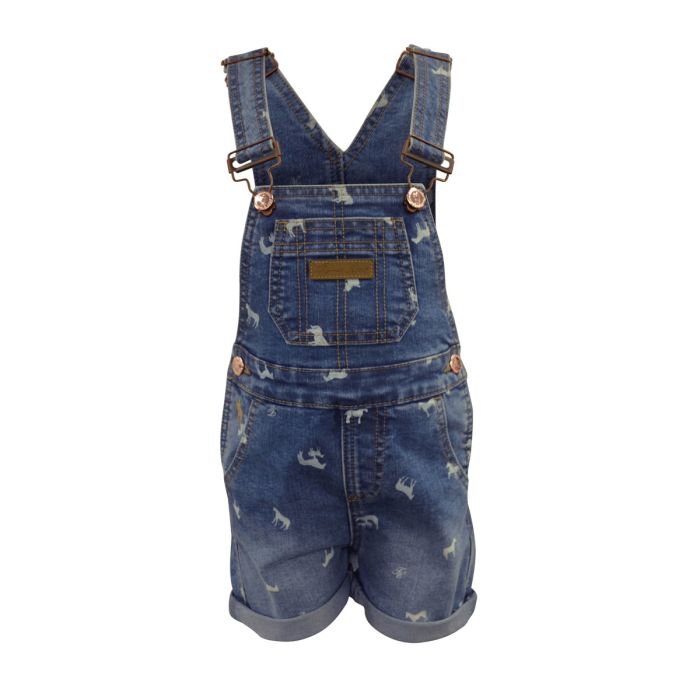 Thomas Cook Girls Print Denim Dungaree - Sz 10 & 14 Only