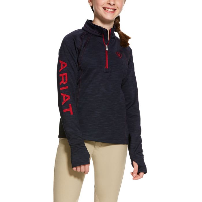 Ariat Girls Tek Team 1/2 Zip Sweatshirt - Navy