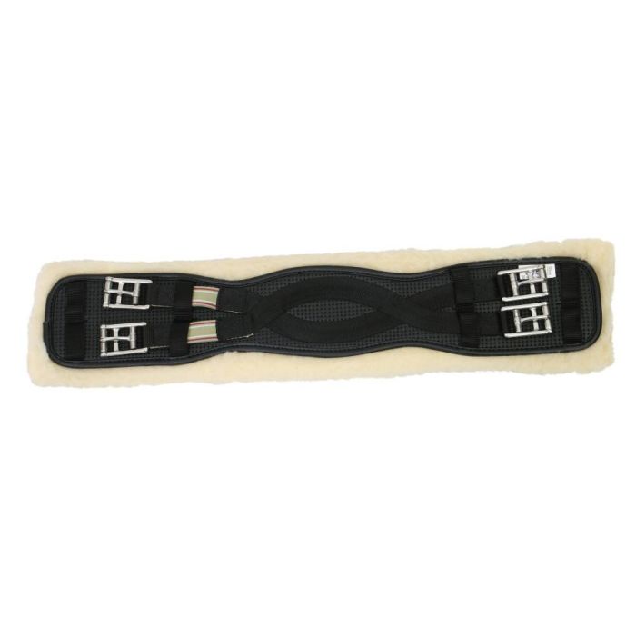 Dressage Girth - Equi-prene Elastic Synthertic Wool Lined - Black