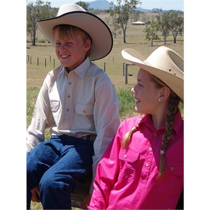 Just Country Kenzie Girls Work Shirt - 1/2 Button