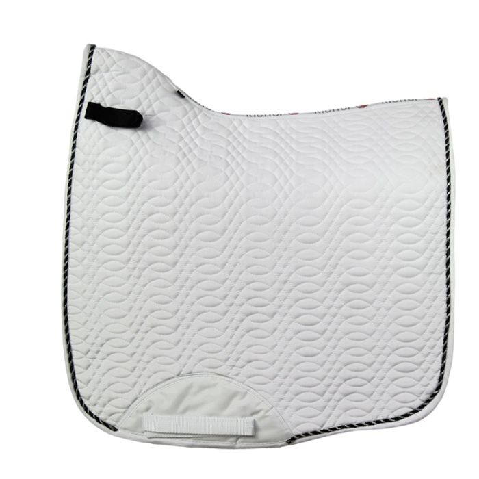 KIEFFER Dressage Saddle Pad -White with Black Cord