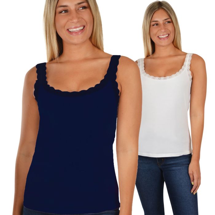 Thomas Cook Ladies Lace Trim Tank Top