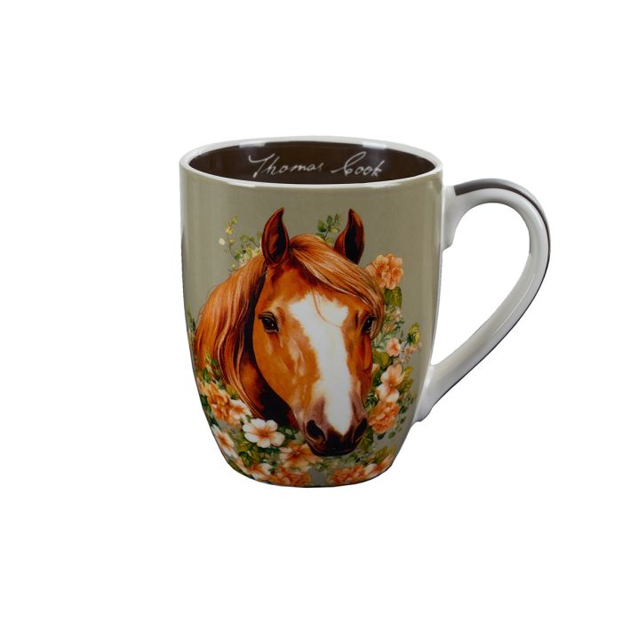 Thomas Cook Farm Friends Mug - Sage - Horse