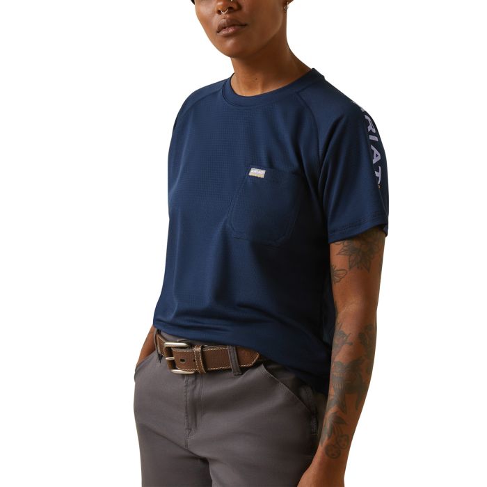 Ariat Women's Rebar Heat Fighter Tee - Navy / Dusk