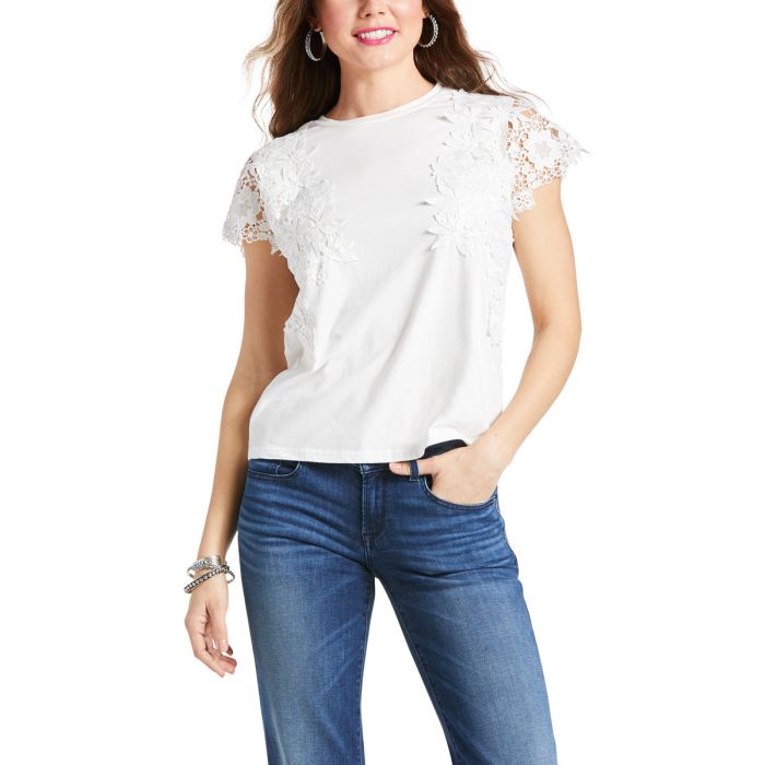 Ariat Ladies Reflect Tee - White - Sz XS & S Only