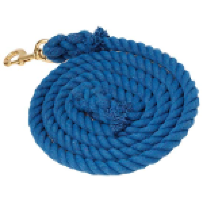 Cotton Rope Lead - Brass Snap Black 2.5m