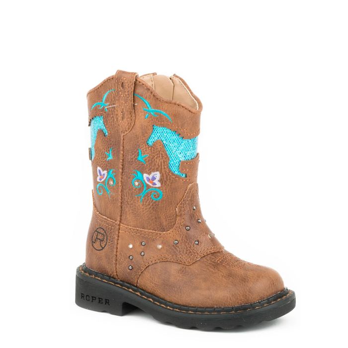 Roper Toddler Lightening Boots - Horse Flowers -  Sz 6 Only