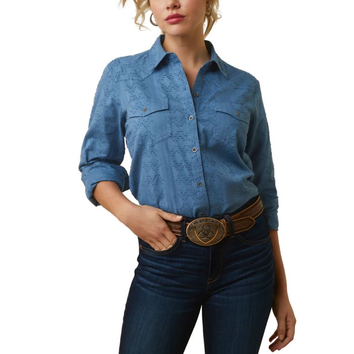 Ariat Ladies Sharing Long Sleeve Shirt - Copen Blue