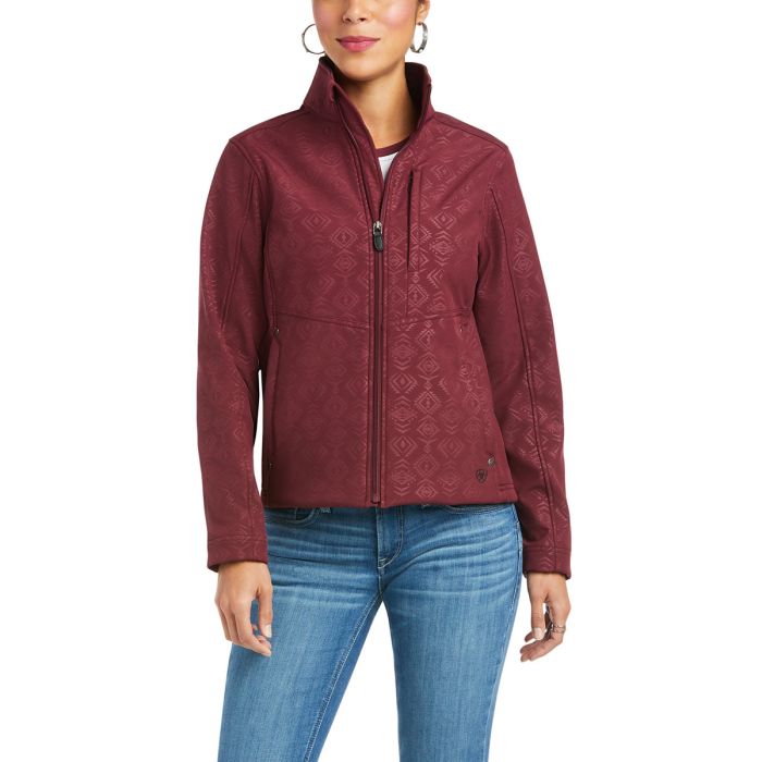 Ariat Womens Real Softshell Jacket - Windsor Wine Embossed
