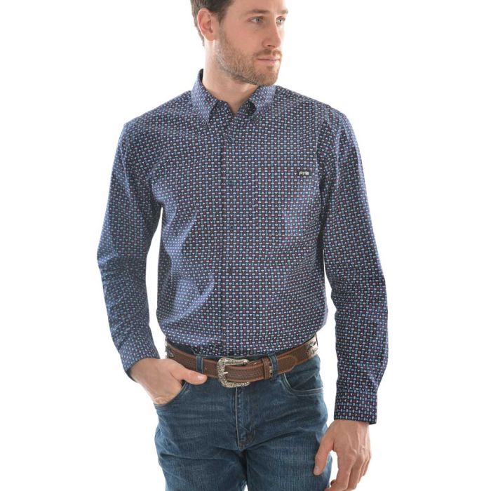 Pure Western Mens Steve Print Long Sleeve Shirt