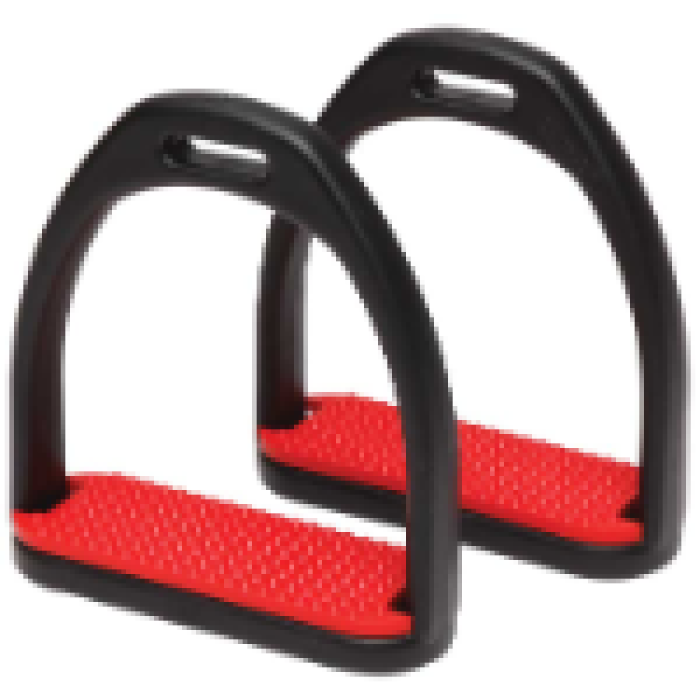 Composit Stirrups Adults - Black / Red