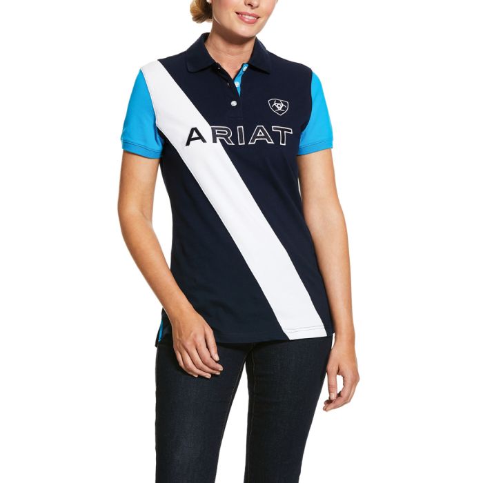 Ariat Ladies Taryn Polo Shirt - Navy / Nautilus